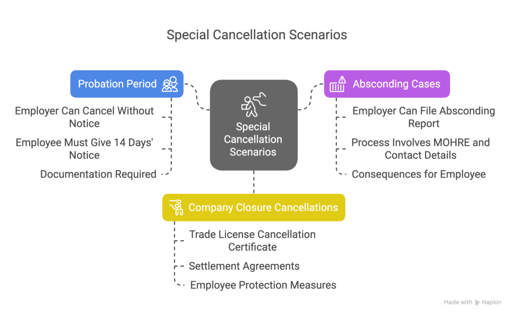 Special Scenarios for Labour card Cancellation Special Cancellation Scenarios for Labour card