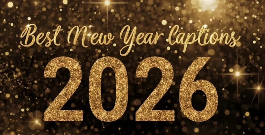 Happy New year 2026 captions Written in Vibrant golden illuminating the night sky to celebrate Happy New Year 2026