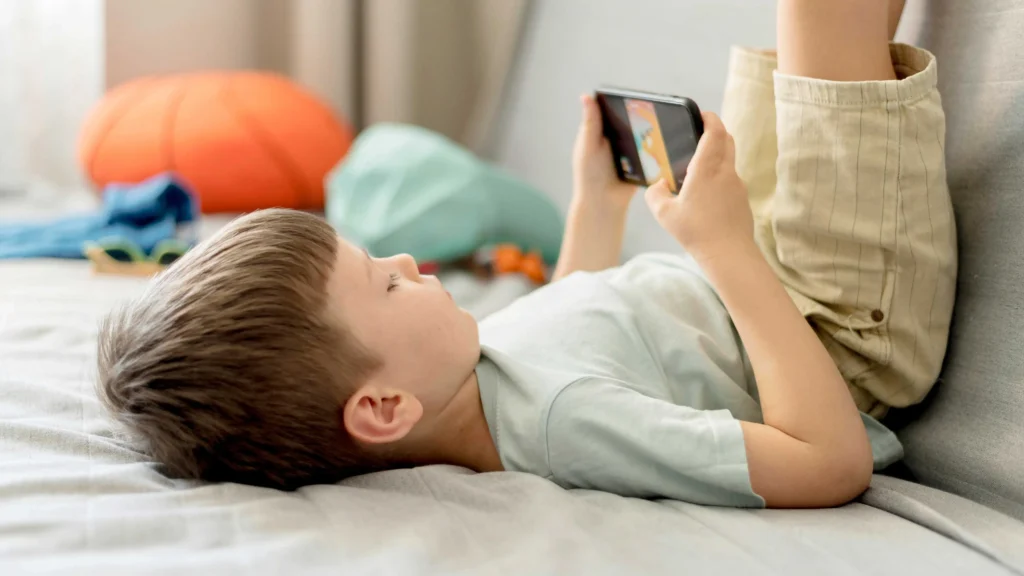 UAE Child Digital Safety Law - A child playing game in mobile 