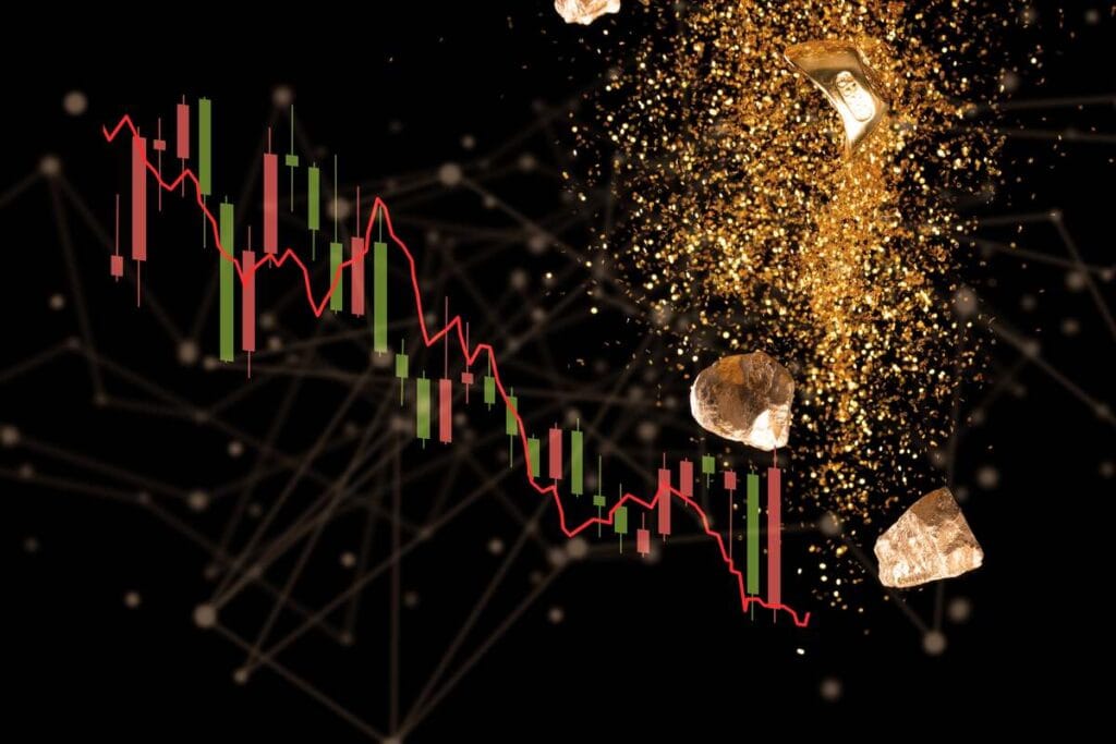 Line graph showing sharp Dubai gold price drop to Dh525 on December 30 2025.