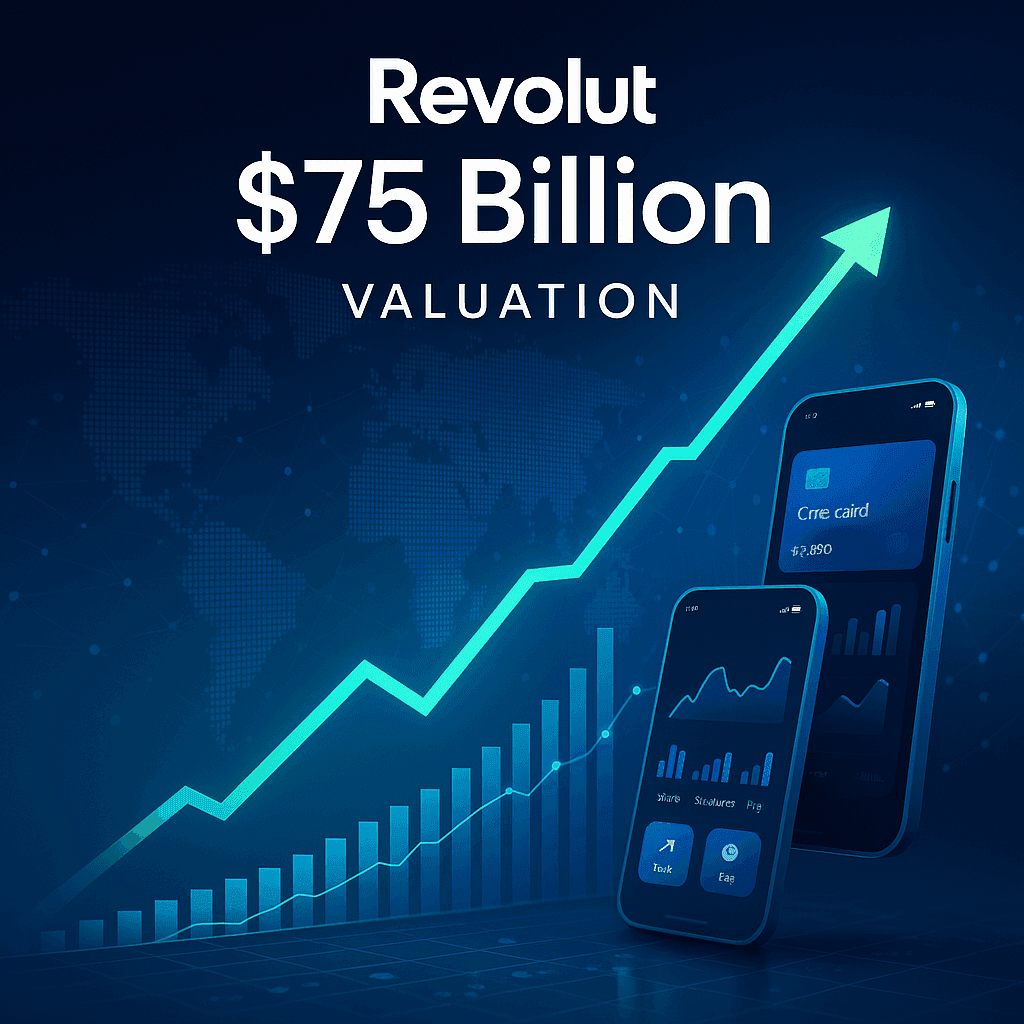 Revolut's valuation climbs to $75 billion after secondary sale
