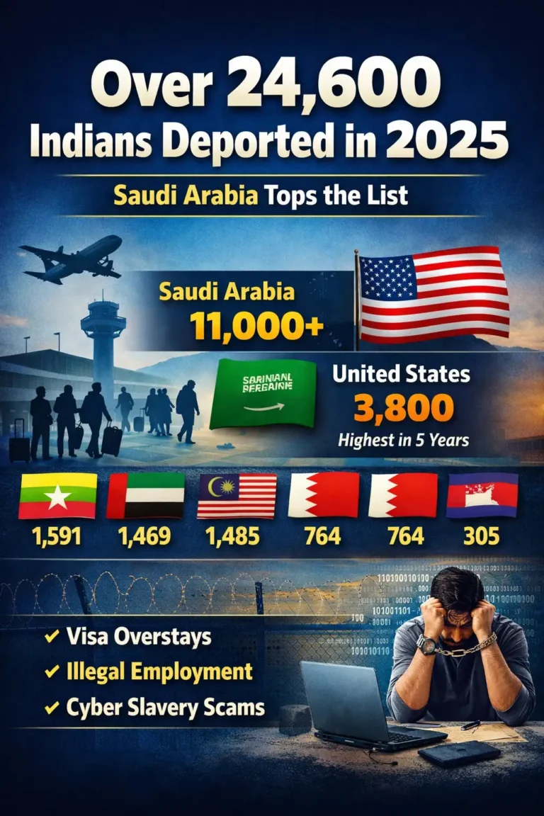indians deported 2025 global map breakdown highlighting Gulf and Southeast Asia trends