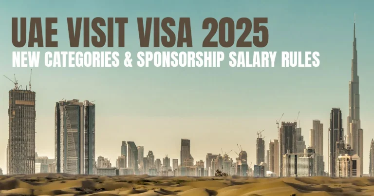 UAE visit visa 2025 New categories & sponsorship salary rules