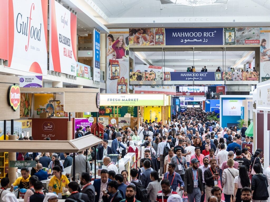 Fresh produce display at the pavilion during the Gulfood 2026 exhibition.