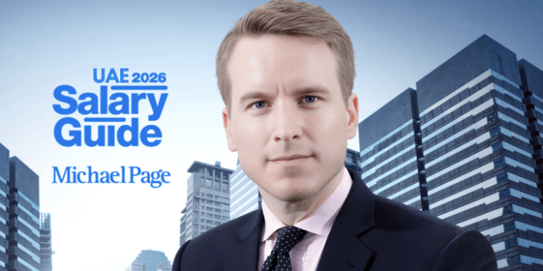 Digital report cover for the 2026 Dubai finance salary guide and recruitment trends