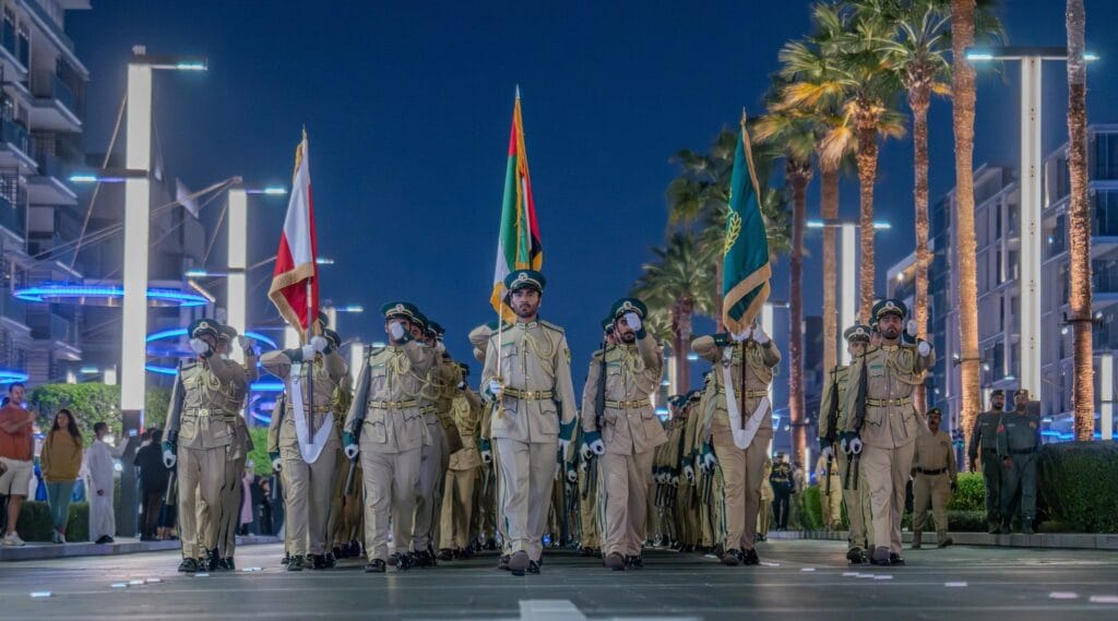 Dubai Police Carnival Parade show during City Walk event