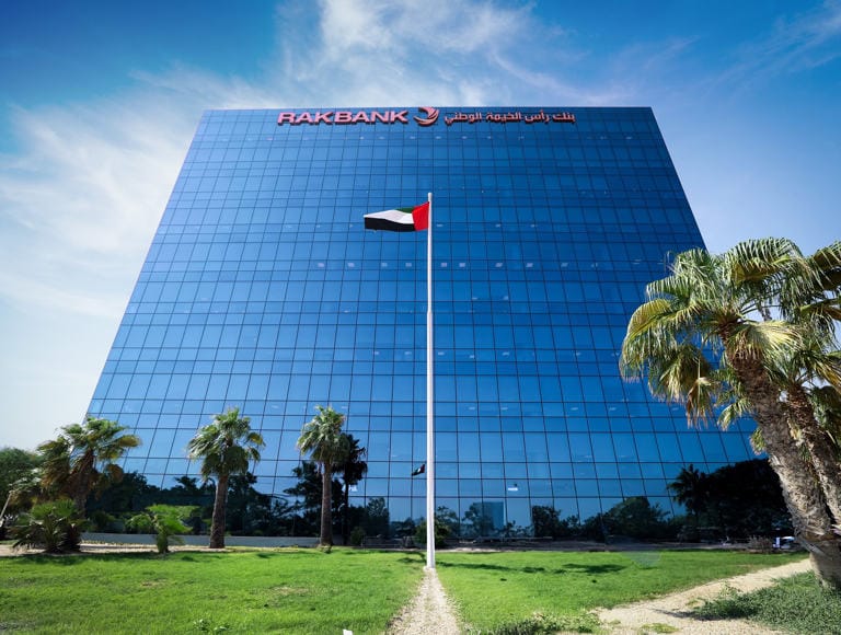 RAKBank Ras Al Khaimah office launching the RAKBank dirham stablecoin