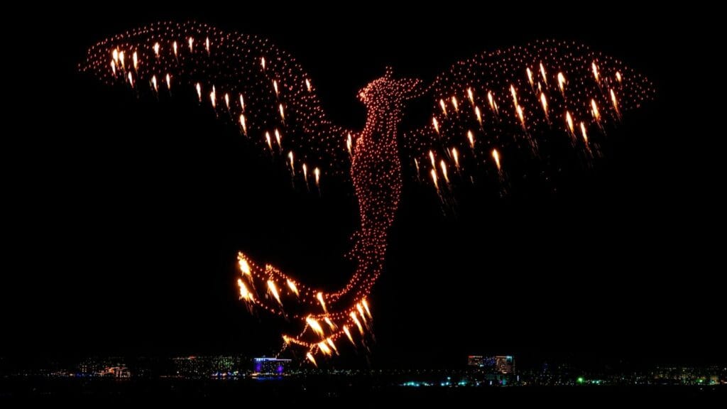 Phoenix-shaped drone formation lights up Ras Al Khaimah skyline during New Year’s Eve 2026 celebration