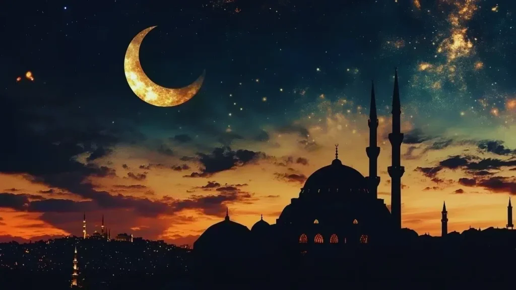 Ramadan 2026 start date UAE mosque sunset prayer scene