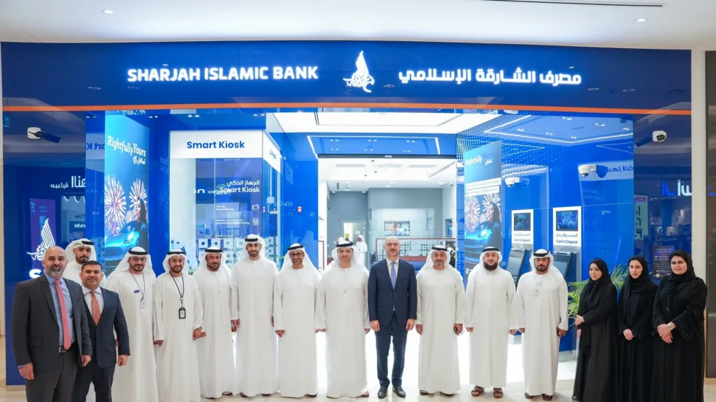 Bank executive discussing the breakdown of Sharjah Islamic Bank 2025 results