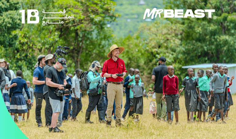MrBeast in the 1 Billion Acts of Kindness village project in Ghana.