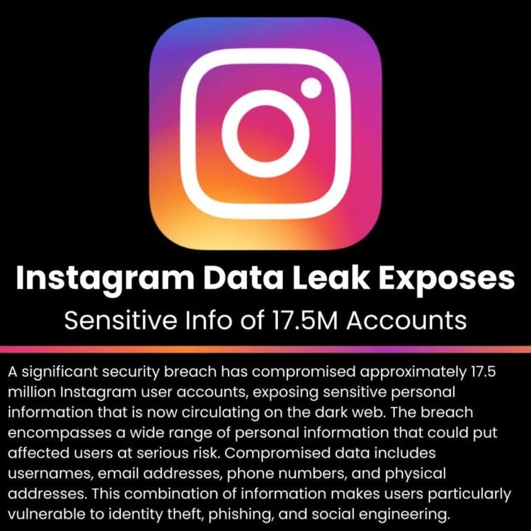 Instagram data breach alert issued by cybersecurity experts