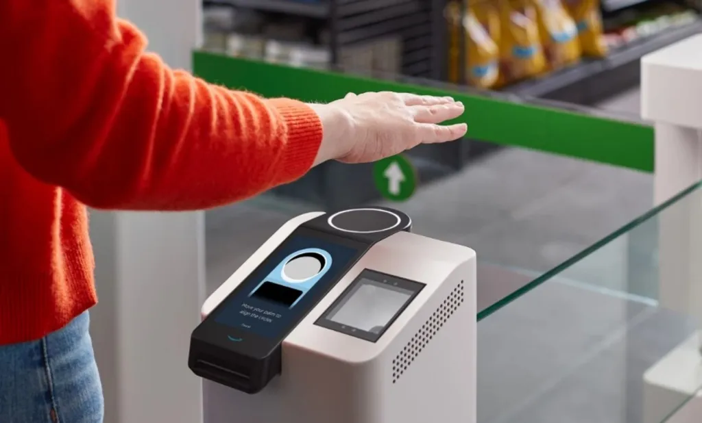 CBUAE Biometric Payment Solution terminal showing facial recognition interface at Dubai Land Department