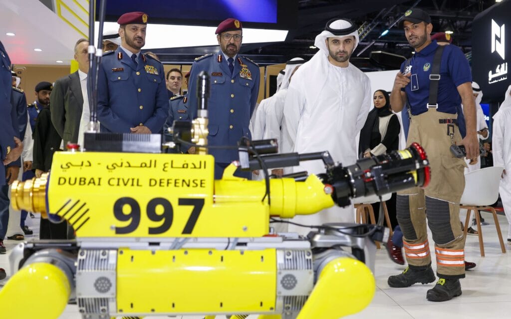 Advanced robotics and autonomous security vehicles showcased at Intersec 2026 Dubai.