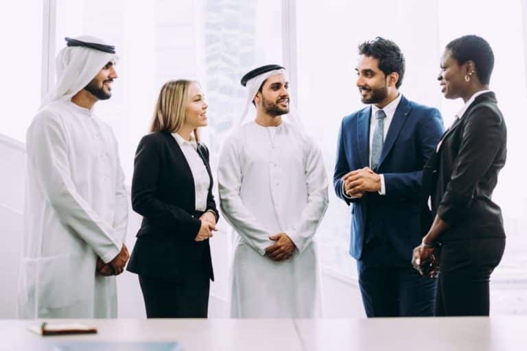 Professional networking event in Dubai highlighting opportunities in the UAE job market 2025.