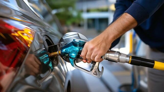 UAE Motorist filling fuel at fuel station
