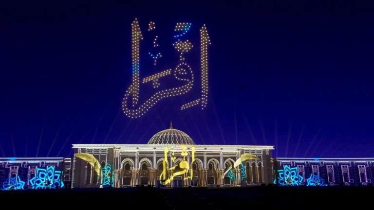 Sharjah Light Festival 2026 3D light display at Sharjah Mosque