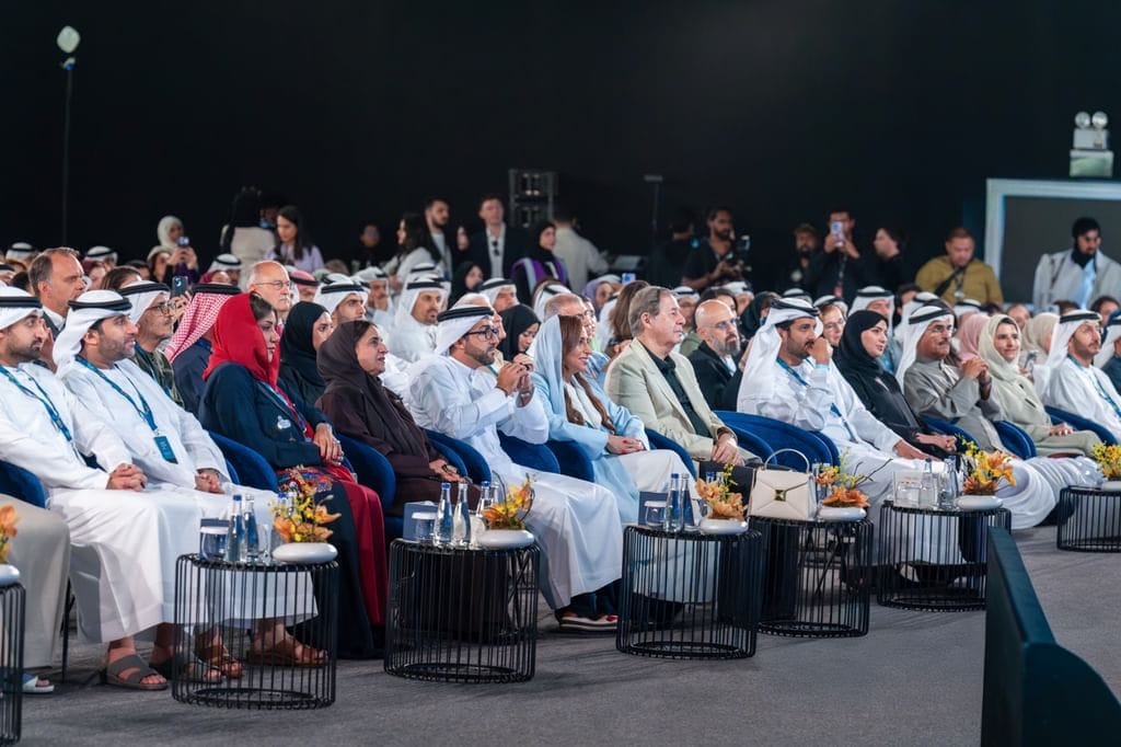 Minister Abdulla bin Touq Al Marri discussing food processing in the UAE at the Sharjah Entrepreneurship Festival.