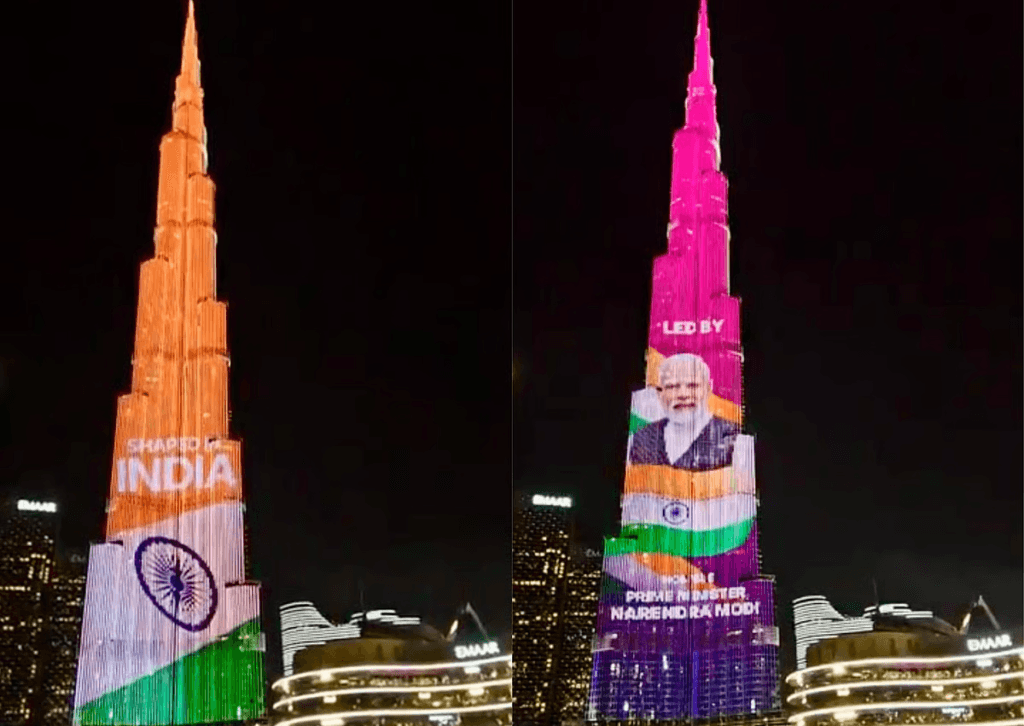 Burj Khalifa lights up India AI Impact Summit 2026 in tricolour display in Dubai