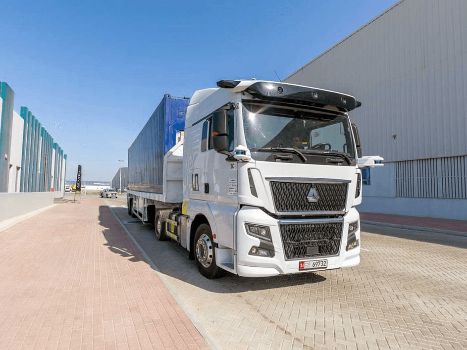 Abu Dhabi autonomous truck pilot vehicle operating inside KEZAD industrial zone