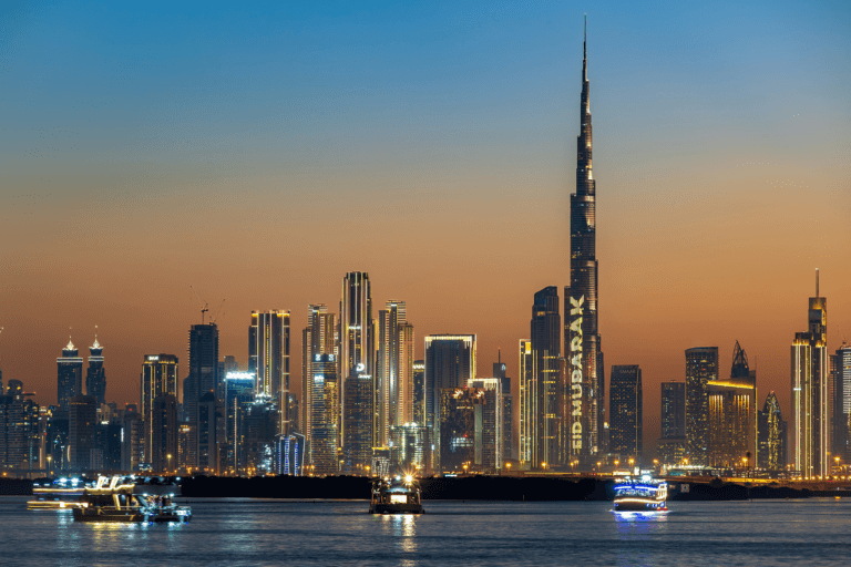 Dubai global wealth hub skyline highlighting financial district growth