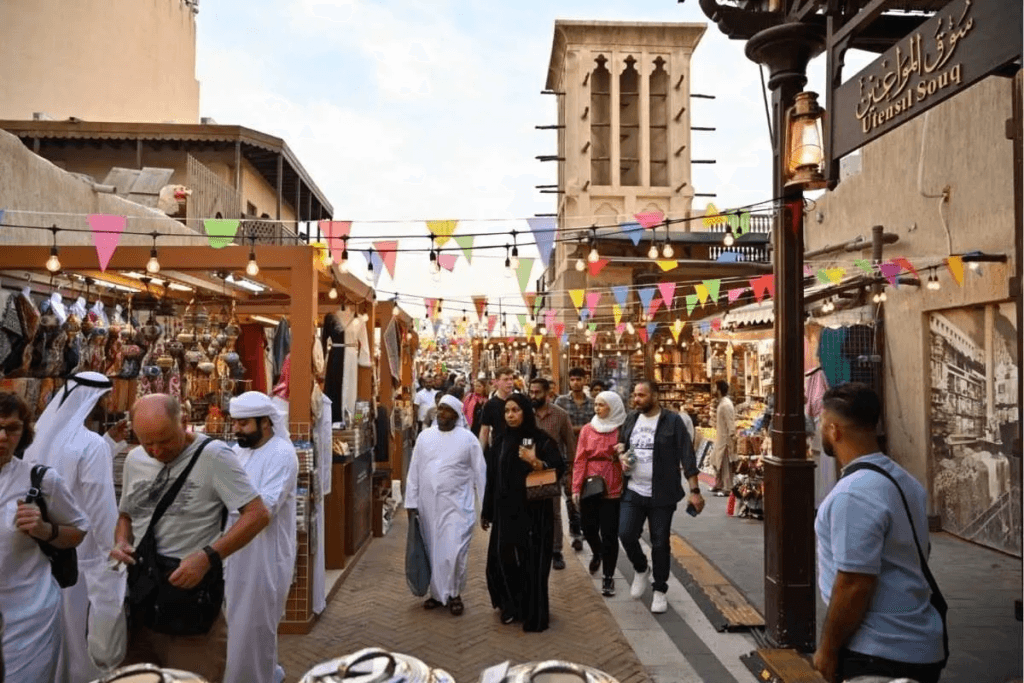 Families walking at Ramadan Street Food Festival Karama 2026 in Dubai