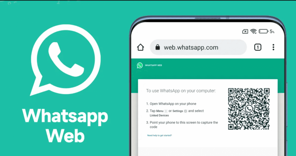 WhatsApp Web calls UAE showing encrypted QR login option