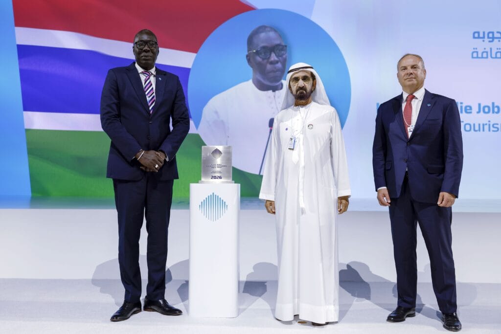 Sheikh Hamdan bin Mohammed attending the Best Minister Award ceremony at Dubai World Trade Centre.