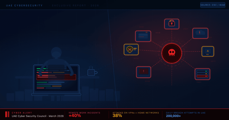UAE Cybersecurity Council warns remote work cyber-attacks rise 40% targeting home routers and VPNs March 2026