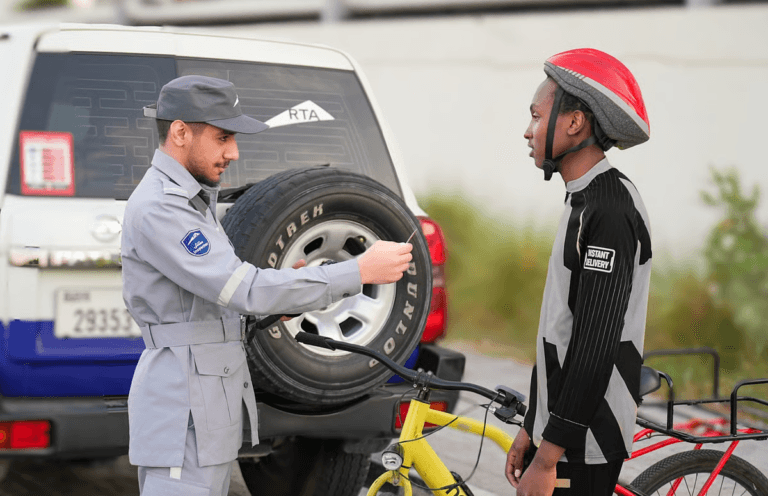 Dubai delivery bicycles impounded during RTA and Dubai Police safety inspection