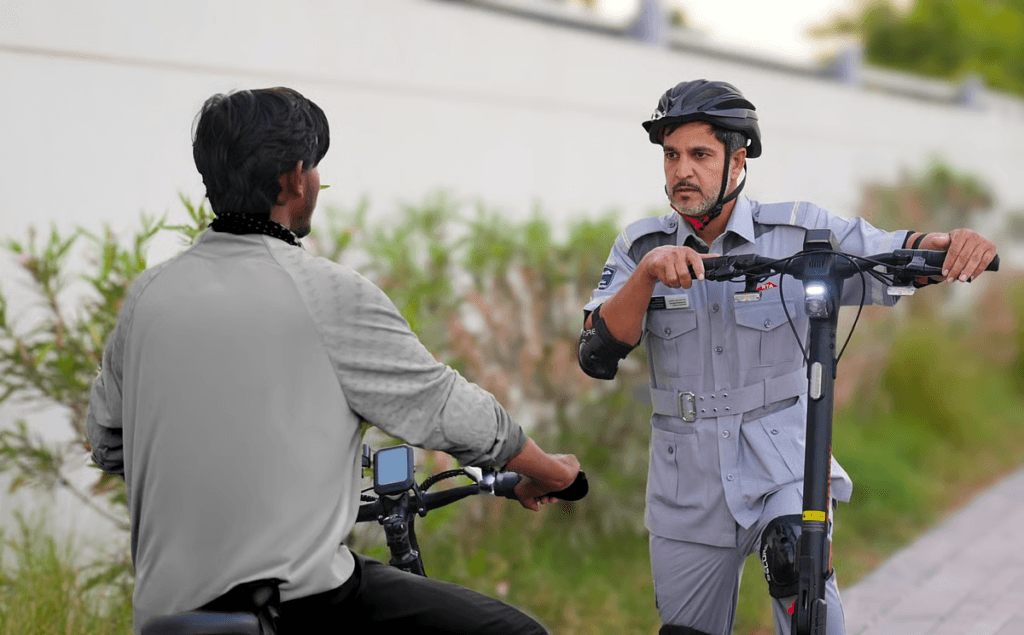 Dubai delivery bicycles impounded after patrol checks in busy delivery areas