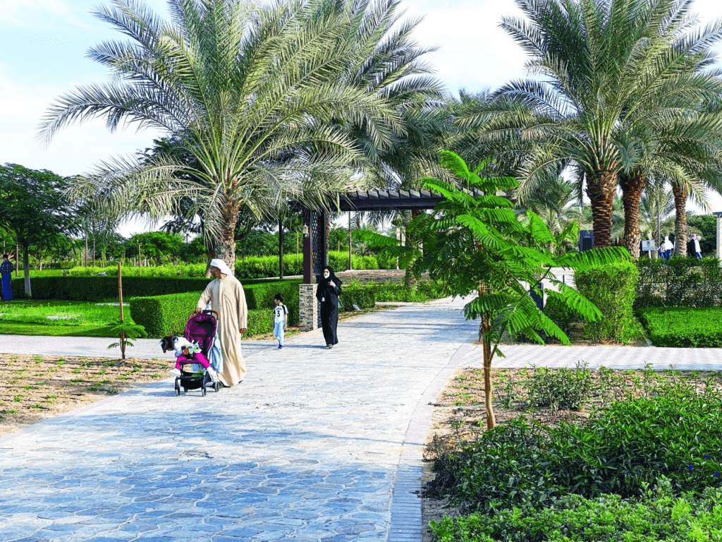 Families exploring Quranic Park Dubai during Eid holidays